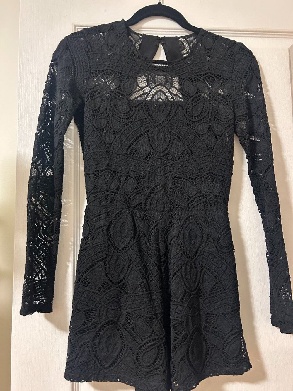 Black Lace Key Hole Romper